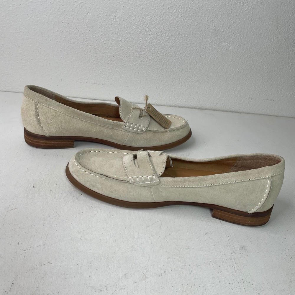 Born Suede Penny Loafers Womens 11 M Cream Beige Slip On Shoes BR0017879 - Picture 6 of 16